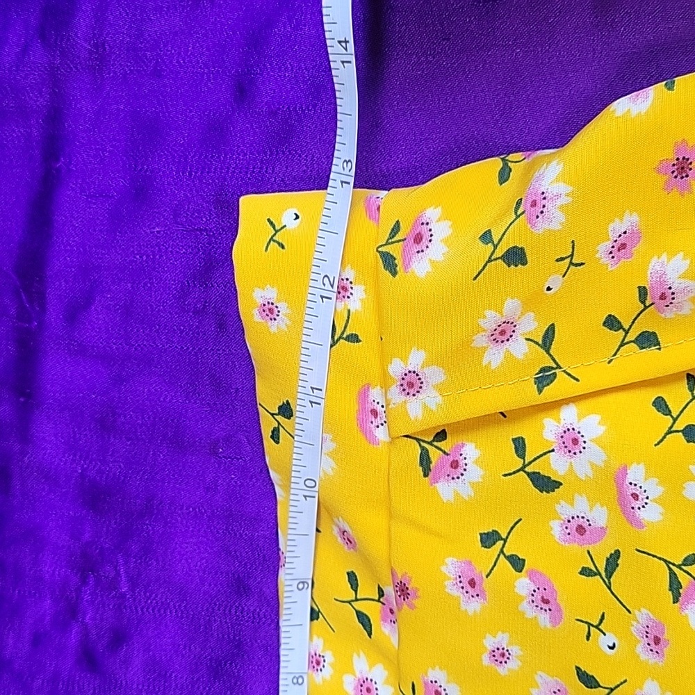 Shein mustard yellow pink floral off shoulder 2 piece set - Picture 13 of 15